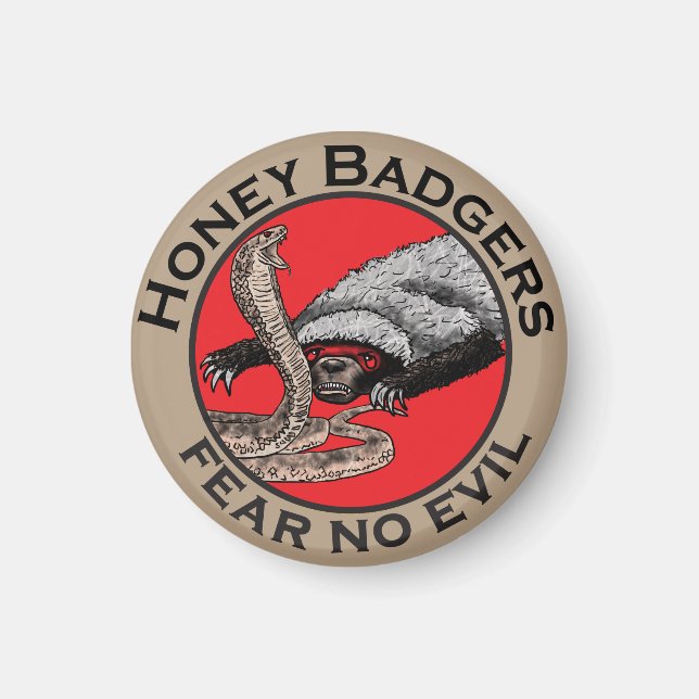 Imán Miedo a la maldad Badia Miel Badger Arte Animal Ro (Frente)