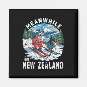 Imán Mientras tanto en Nueva Zelanda Kiwi ovejas esquí