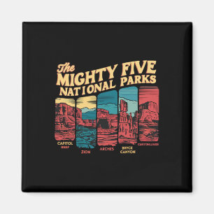 Imán Mighty Five Big 5 Parques Nacionales Senderismo Ca