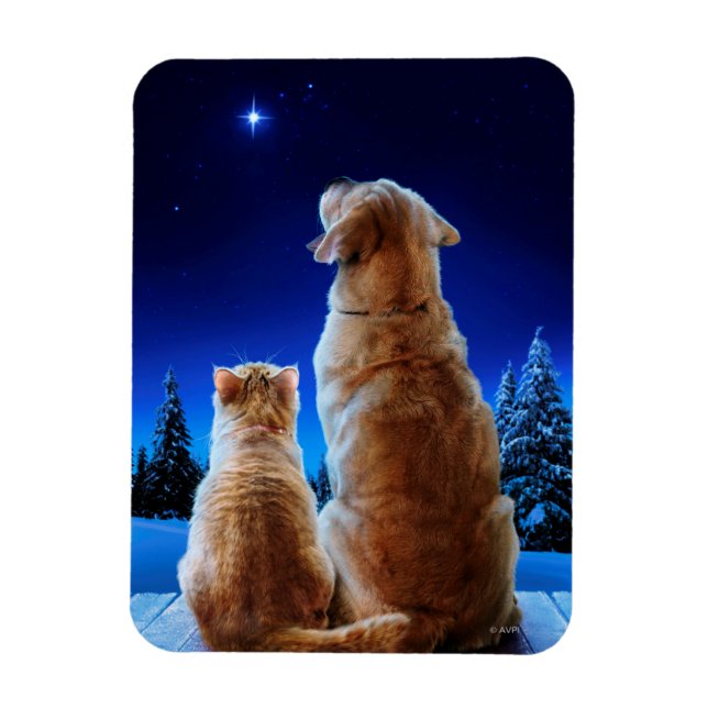 Imán Milagro de Navidades de gatos y perros (Vertical)