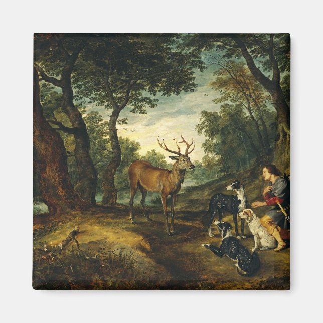 Imán Milagro de San Huberto por Peter Paul Rubens  (Frente)
