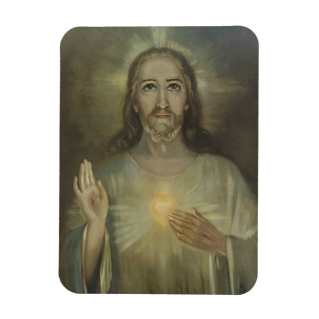 Imán Milagroso Corazón Sagrado de Jesús Coche/Refrigera (Vertical)