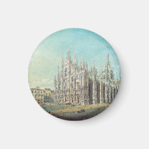 Imán Milán Piazza del Duomo años 1850 por Carlo Bossoli