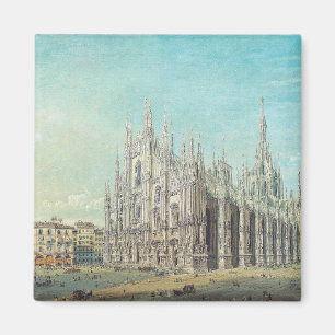 Imán Milán Piazza del Duomo años 1850 por Carlo Bossoli