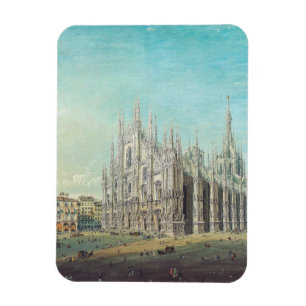 Imán Milán Piazza del Duomo años 1850 por Carlo Bossoli