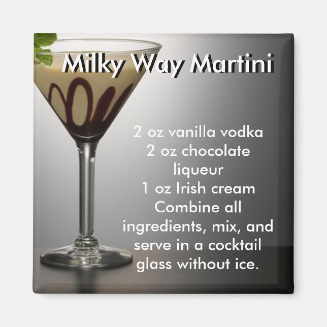 IMÁN MILKY WAY MARTINI RECIPE MAGNET (Frente)