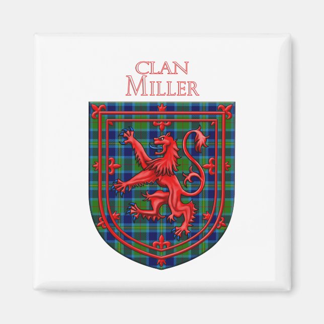 Imán Miller Tartan Scottish Plaid Lion Rampant (Frente)