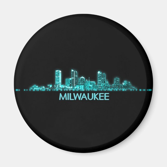 Imán Milwaukee Skyline (Frente)