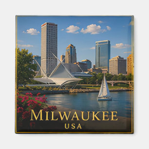 Imán Milwaukee Wisconsin Cervecería Lago Michigan
