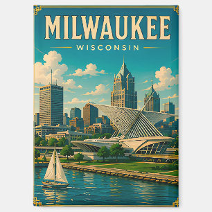Imán ⛵ Milwaukee Wisconsin horizonte del lago