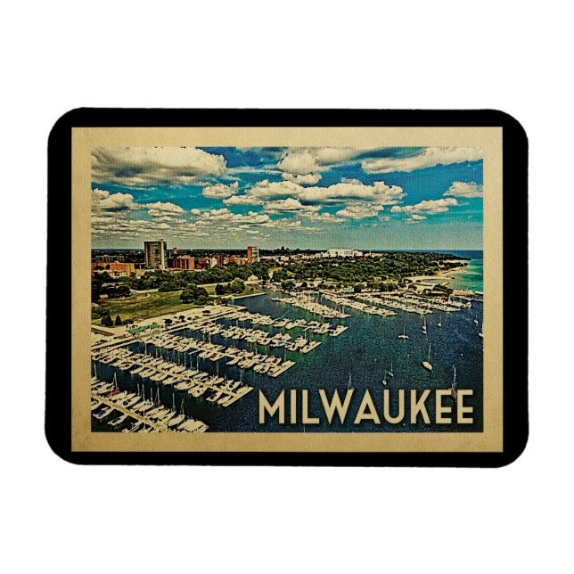 Imán Milwaukee Wisconsin Vintage Travel (Horizontal)
