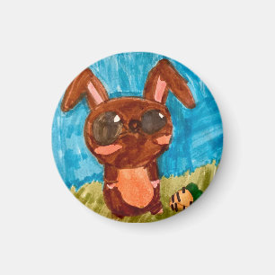 Imán Mimán Bunny de primavera - Marrón