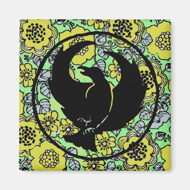 Imán Mimán Crowfoot con flores amarillas (Frente)