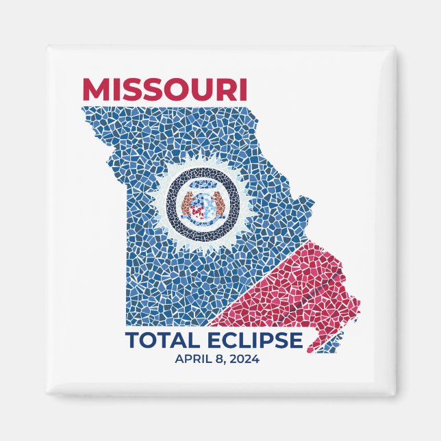Imán Mimán cuadrado de eclipse total de Missouri (Frente)