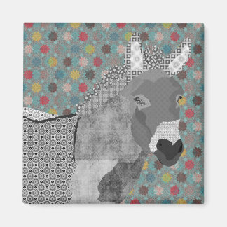 Imán Mimán de arte blanco y negro de Moses
