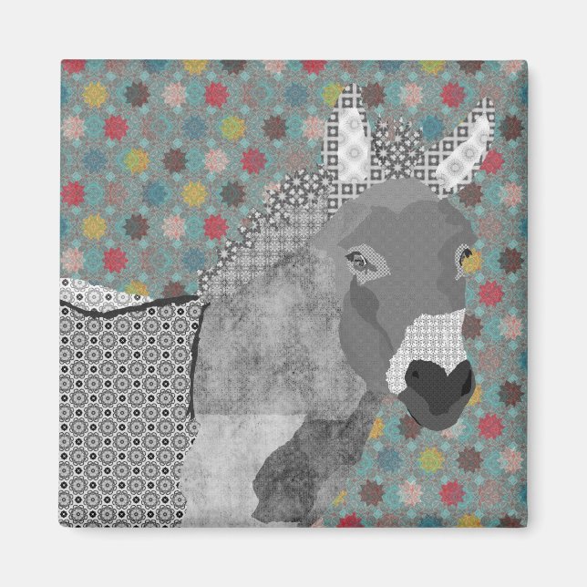 Imán Mimán de arte blanco y negro de Moses (Frente)
