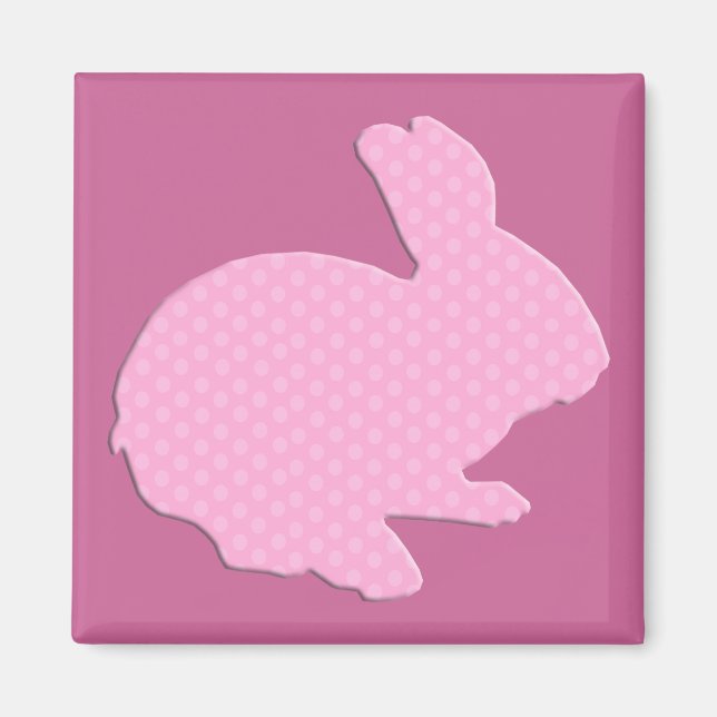 Imán Mimán de conejo de pascua de folieta rosada de pol (Frente)