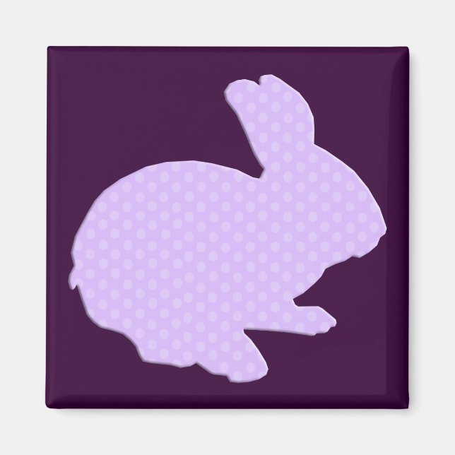 Imán Mimán de conejo de Pascua de Silhouette de Polka P (Frente)