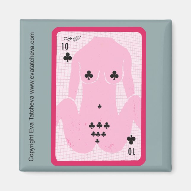 Imán Mimán De Frigorífico De Diseñador De 'Diez Espadas (Frente)