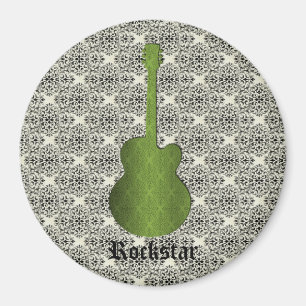 Imán Mimán de guitarra Rockstar Damask, verde oliva