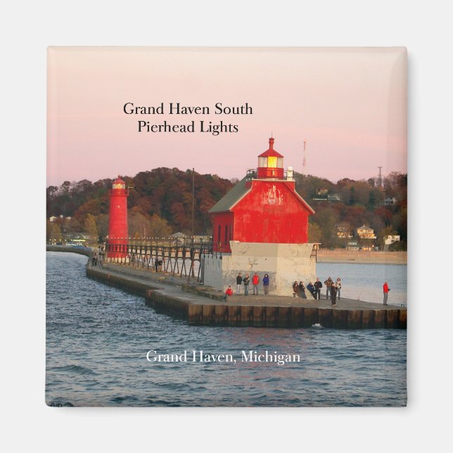 Imán Mimán de luces de Grand Haven South Pierhead (Frente)