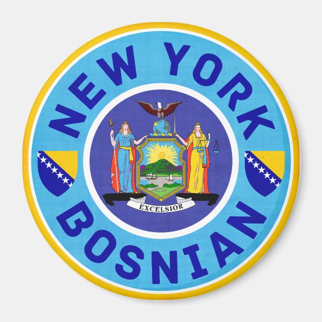 Imán Mimán de Nevera Bosnio-Estadounidense de Nueva Yor (Frente)