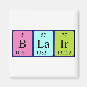 Imán Mimán de nombres de tabla periódica de Blair