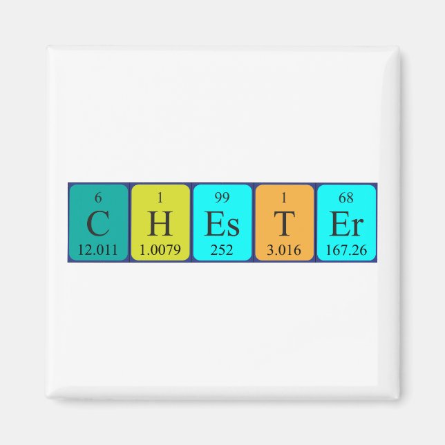 Imán Mimán de nombres de tabla periódica de Chester (Frente)
