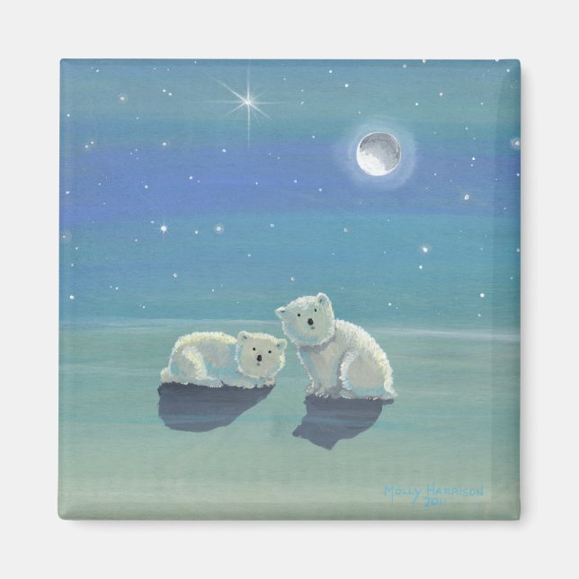 Imán Mimán de oso polar lindo (Frente)