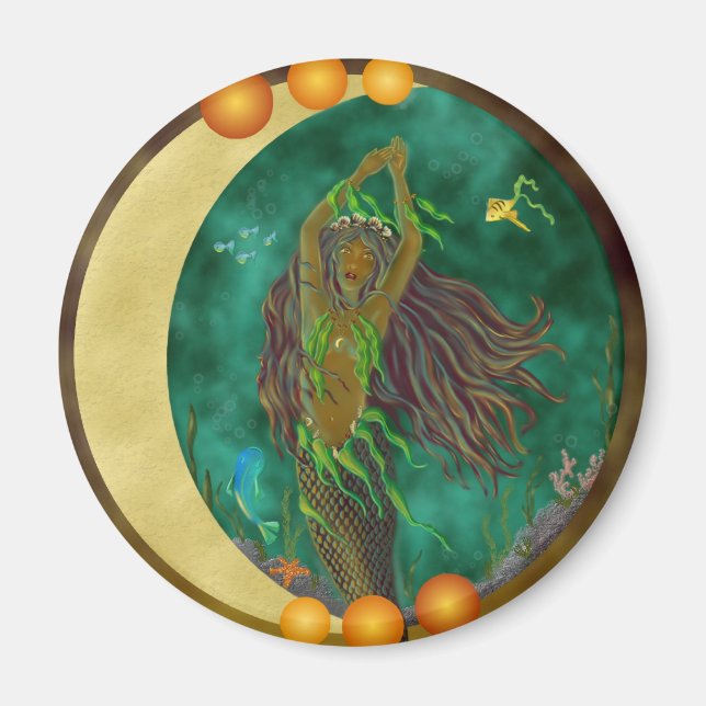 Imán Mimán de sirena de media luna (Frente)