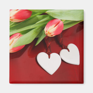 Imán Mimán de tulipanes y corazones
