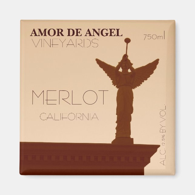 Imán Mimán de Viñedos Amor de Angel. (Frente)