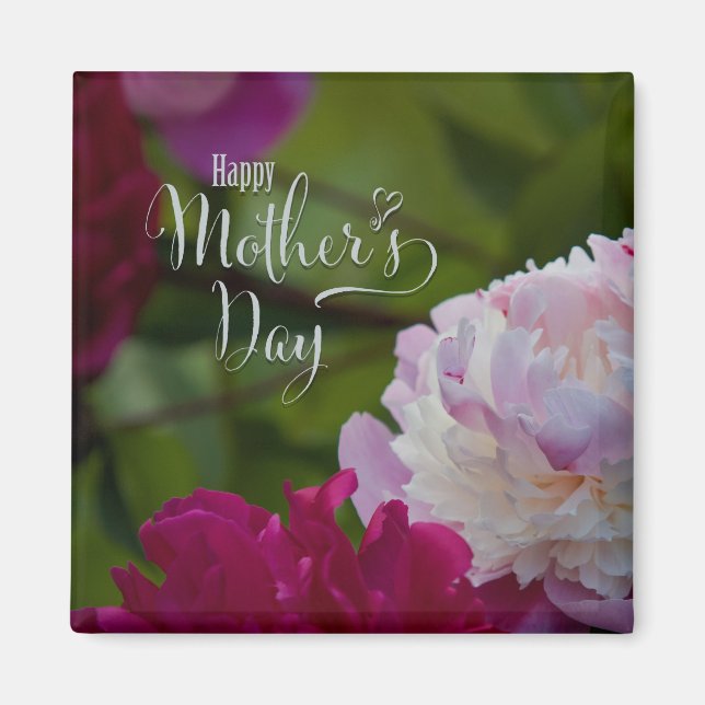 Imán Mimán del Jardín Peony del Día de la Madre (Frente)