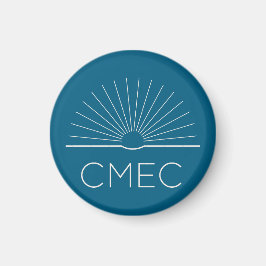Imán Mimán frigorífico CMEC - turquesa con logotipo bla