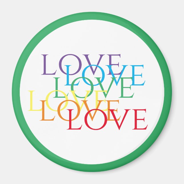 Imán Mimán redondo de AMOR RAINBOW / Verde (Frente)