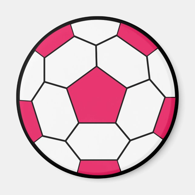 Imán Mimán rosa de bola de fútbol (Frente)