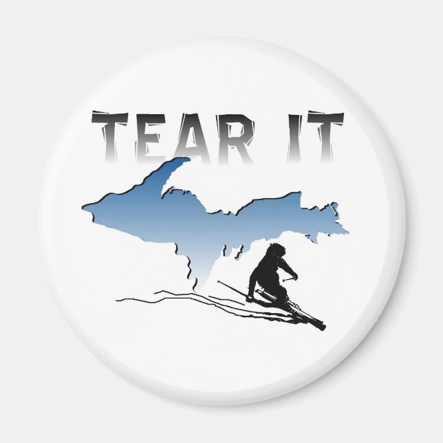 Imán Mimán superior de esquí de Michigan (Frente)