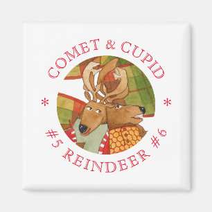 Imán Mimbre cuadrado de REINDERACIÓN CUPID COMET