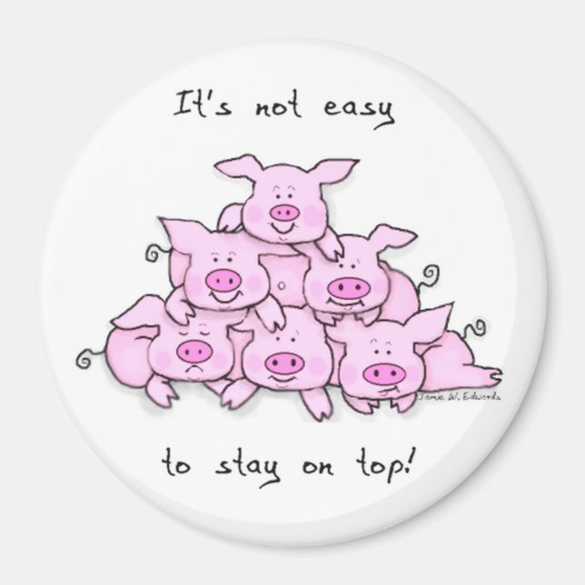 Imán Mimbre de frijol de pirámide de cerdos (Frente)