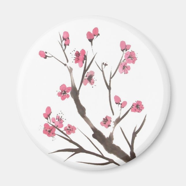 Imán Mimbre de primavera de ciruela (Frente)