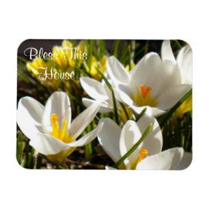 Imán Mimbre de Spring Crocus "Bendice esta casa"