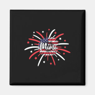 Imán Mimi de julio Fuegos artificiales con bandera esta