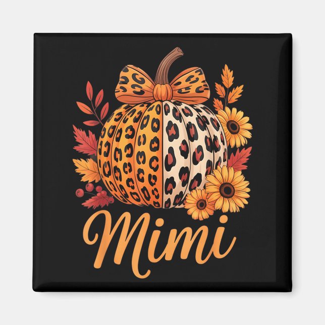 Imán Mimi Thanksgiving Leopard Pumpkin Sunflower Coquet (Frente)