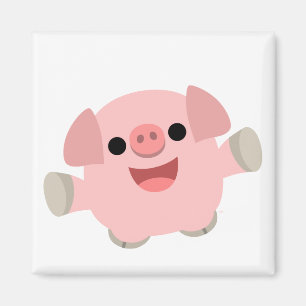 Imán mimoso del cerdo del dibujo animado