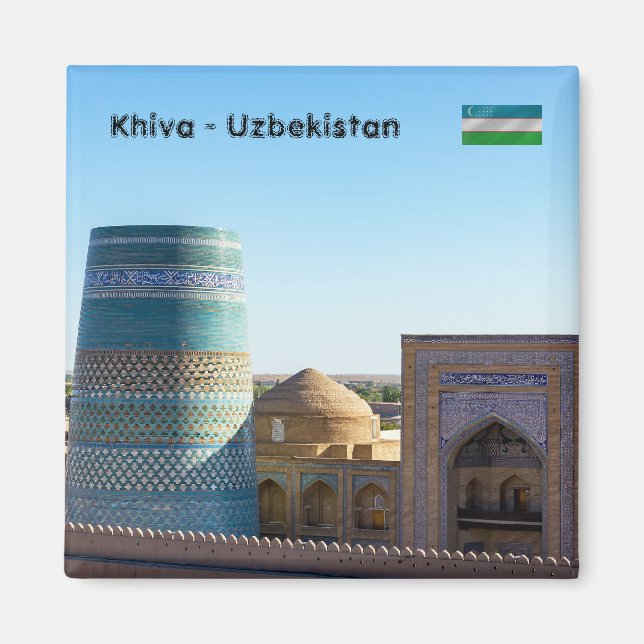 Imán Minarete de Kalta menor inacabado - Khiva, Uzbekis (Frente)