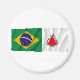 Imán Minas Gerais y Brasil ondeando banderas