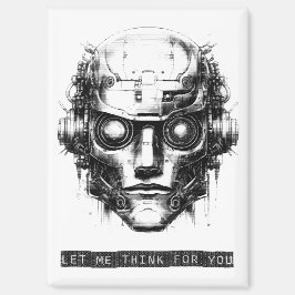 Imán Mind Control Cyberpunk Robot Black Print