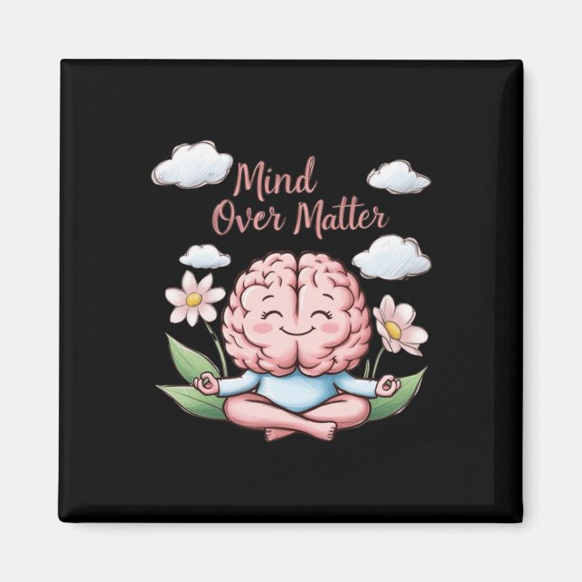 Imán Mind Over Personalizado Brain Pegatina (Frente)