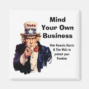 Imán Mind Your Own Business Harris Walz 2024