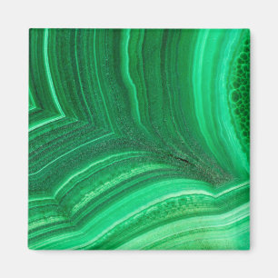 Imán Mineral de malaquita verde brillante